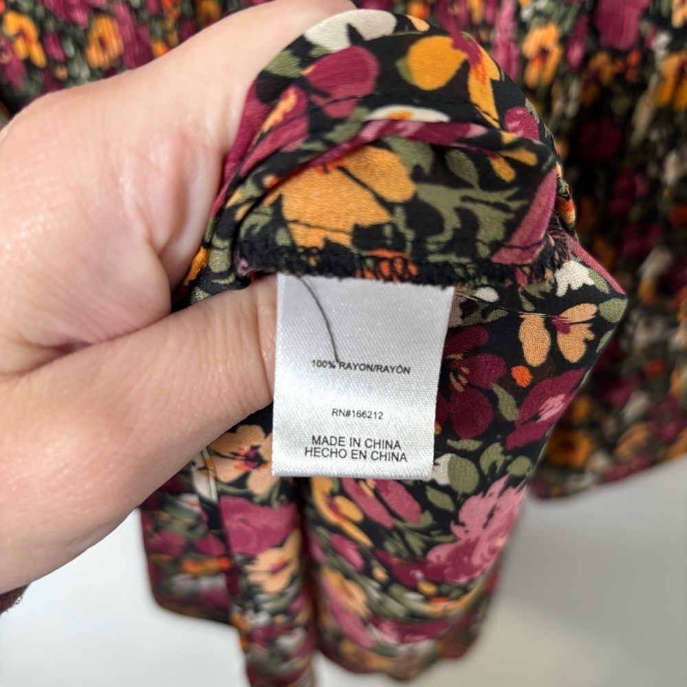 Ninety Clothing Co Floral Boho Tunic Top Women’s 1X Multicolor Rayon 3/4 Sleeve - Picture 11 of 12